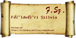 Földvári Szilvia névjegykártya
